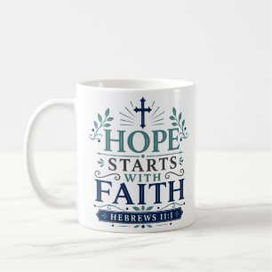 Mug L'espérance commence par la foi Citation biblique 