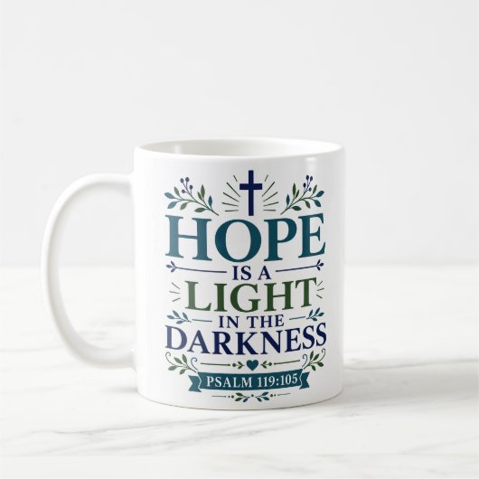 Mug L'espérance est une lumière dans les ténèbres Foi (Gauche)