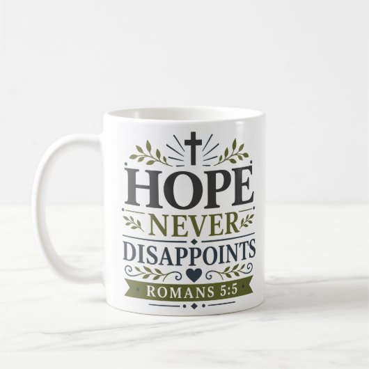 Mug L'espérance ne déçoit jamais Citation de vérité bi (Gauche)