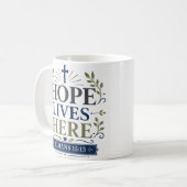 Mug L'espérance vit ici quotidiennement dévotion de fo (Devant gauche)