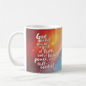Mug L'Esprit d'Amour de DIEU - SANS PEUR - Verset Bibl (Gauche)