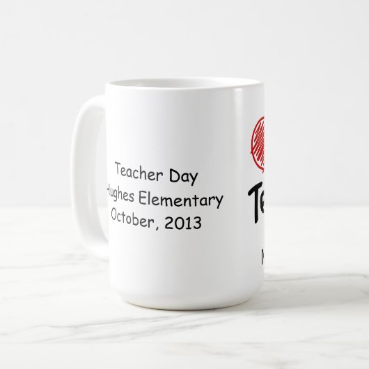 Mug L'esprit de l'école Aimer mon enseignant (Devant gauche)