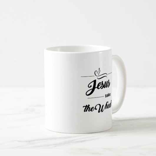 Mug "Let Go & Trust : "Jésus prend la roue" (Devant droit)