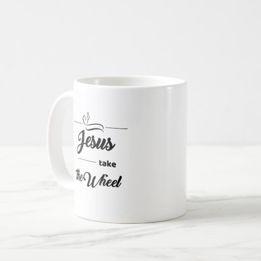 Mug "Let Go & Trust : "Jésus prend la roue" (Devant gauche)