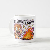 Mug Let It Burn I Quit – Crazy Hamster Burnout Meme (Devant gauche)