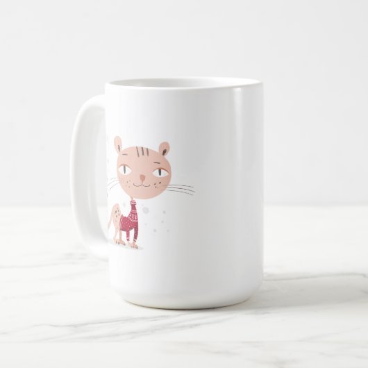 Mug Let It Snow - Chat mignon en Sweat d'hiver (Devant gauche)