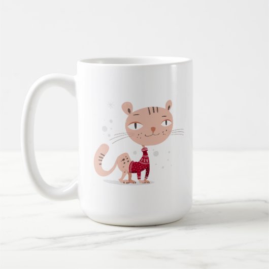 Mug Let It Snow - Chat mignon en Sweat d'hiver (Gauche)