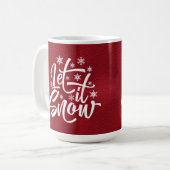 Mug Let It Snow Christmas Typographie Rouge/Blanc ID95 (Devant gauche)