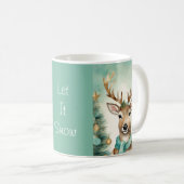 Mug "Let It Snow" Turquoise & Gold Cozy Christmas (Devant droit)