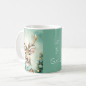 Mug "Let It Snow" Turquoise & Gold Cozy Christmas (Devant gauche)