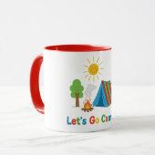 Mug Let’s Go Camping Kids Crayon Tent Art (Devant gauche)