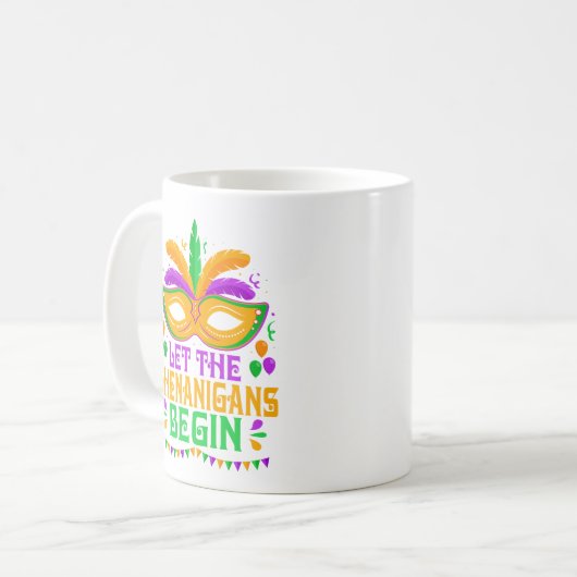 Mug Let The Shenanigans Begin Mardi Gras Mask (Devant gauche)