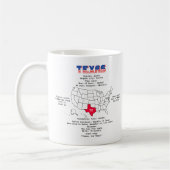 Mug L'état américain du Texas sur une carte et informa (Gauche)