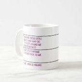 Mug L'état d'esprit de la maman pendant la (Devant gauche)