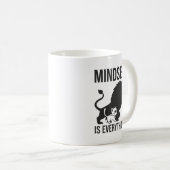 Mug L'état d'esprit est tout - Chat Lion Motivational (Devant droit)
