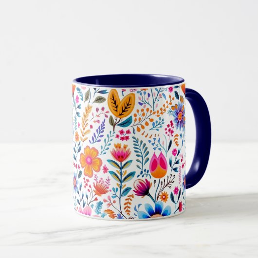 Mug L'été fleurit 15 oz (Devant droit)