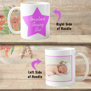 Mug L'étoile brillante de grand-mère rose Photo de nou