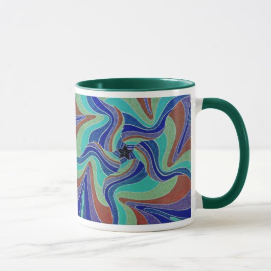 Mug L'étoile super de Groovster de noir (Droite)