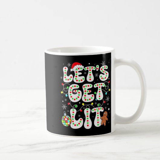 Mug Let's Get Lit Funny Christmas Lights Xmas Pajamas (Droite)