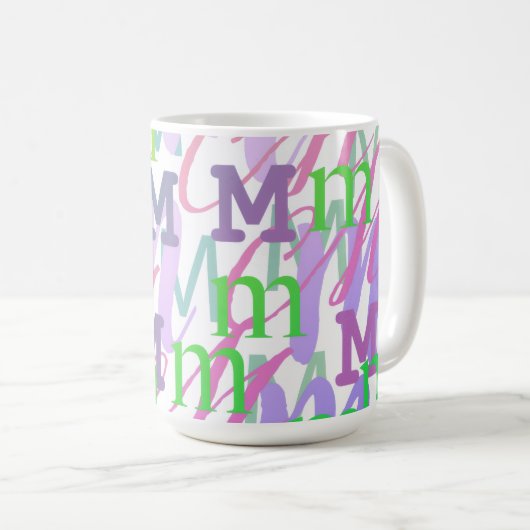 Mug Letter Confetti "M" (Devant droit)