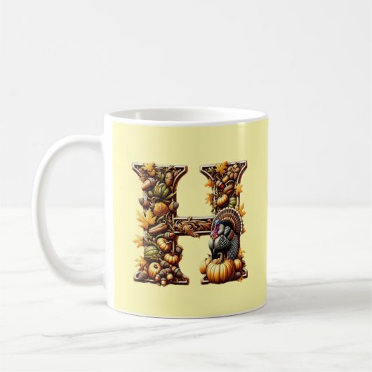 Mug Letter H Thanksgiving gift style (Gauche)