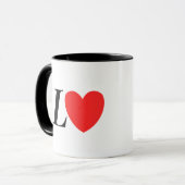 Mug Letter L Heart - Valentine Initial Love Design (Devant gauche)
