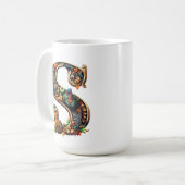 Mug Letter S Thanksgiving turkey style gift  (Devant gauche)
