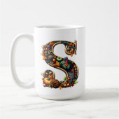 Mug Letter S Thanksgiving turkey style gift  (Gauche)