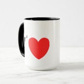 Mug Letter T Heart - Valentine Initial Love Design (Devant gauche)