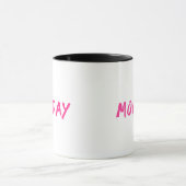 Mug Lettering Design ‘Monday’ en rose (Centre)