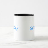 Mug Lettering Design ‘Saturday’ in Sky Blue (Centre)