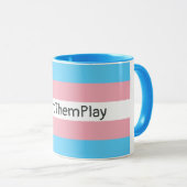 Mug #Let'ThemPlay Drapeau Transgenre Athlètes (Devant droit)