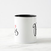 Mug Lettrage de brosse de Paris avec le coeur (Centre)