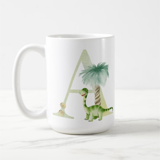 Mug Lettre A avec dinosaure (Gauche)
