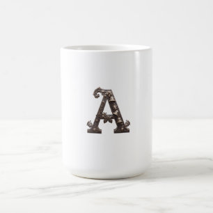 Mug Lettre A en bronze orné avec des cloches