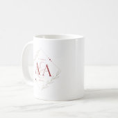 Mug Lettre A et A Stizza & blanc mariage monogramme mu (Devant gauche)