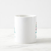 Mug Lettre A Floral rose Turquoise (Centre)