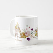 Mug Lettre A - Gold Floral Nom soeur collègue ami coll (Devant gauche)