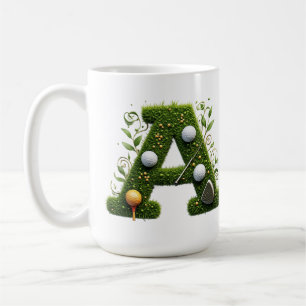 Mug Lettre A Herbe Verte Avec Clubs De Golf : Sport, N
