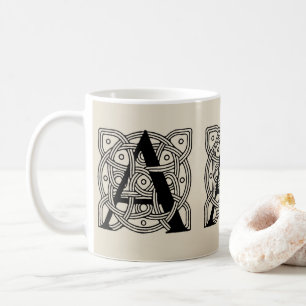 Mug Lettre A Monogramme Impression de nœud celtique vi