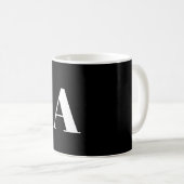 Mug Lettre A Monogramme Noir et blanc Style moderne (Devant droit)