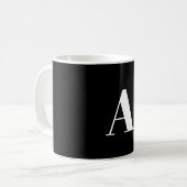 Mug Lettre A Monogramme Noir et blanc Style moderne (Devant gauche)