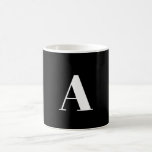 Mug Lettre A Monogramme Noir et blanc Style moderne<br><div class="desc">Lettre A Monogramme Noir et Blanc Style moderne Café Mug</div>