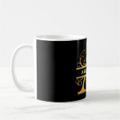 Mug Lettre "A" Monogramme Nom personnalisé Black Gold (Gauche)