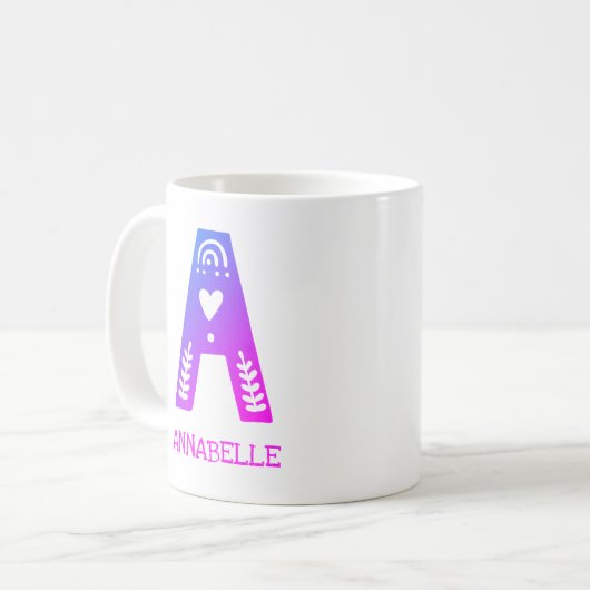 Mug Lettre A Nom Monogramme Enfants (Devant gauche)