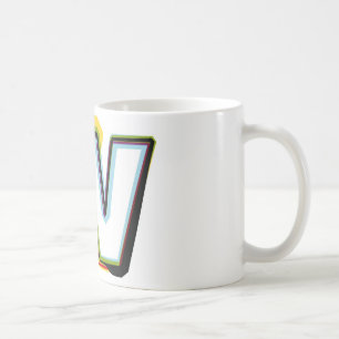 Mug Lettre abstraite et colorée W