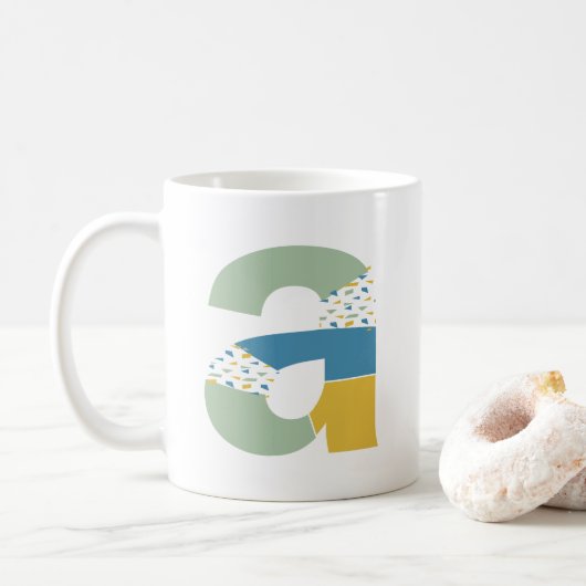 Mug Lettre Abstraite moderne A Monogramme Initial (Avec donut)