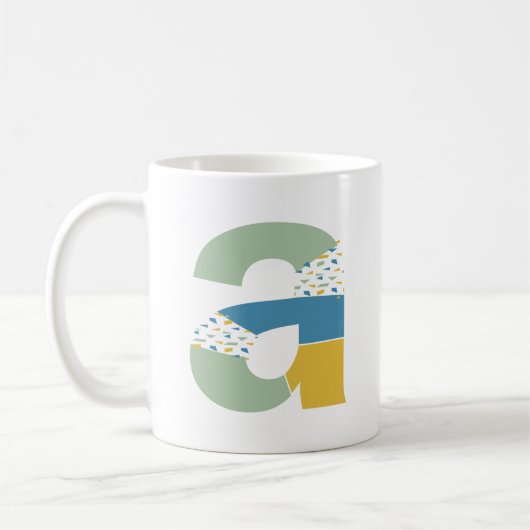 Mug Lettre Abstraite moderne A Monogramme Initial (Gauche)