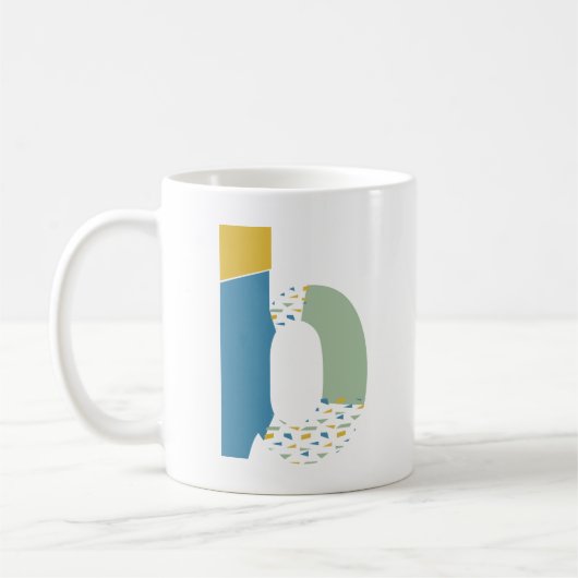 Mug Lettre Abstraite moderne B Monogramme initial (Gauche)