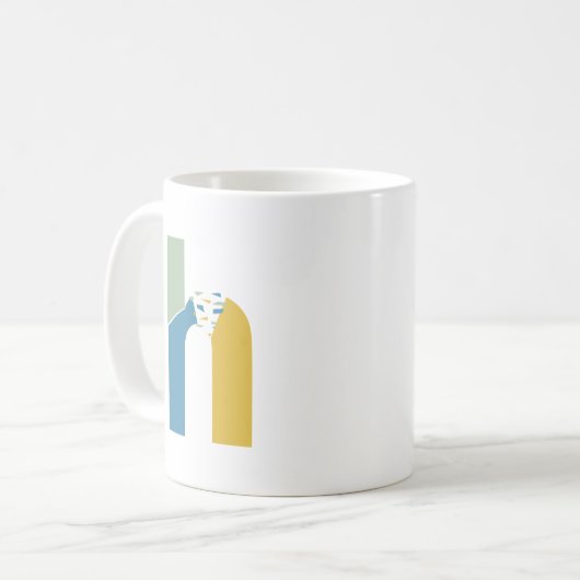 Mug Lettre Abstraite moderne H Monogramme initial (Devant gauche)